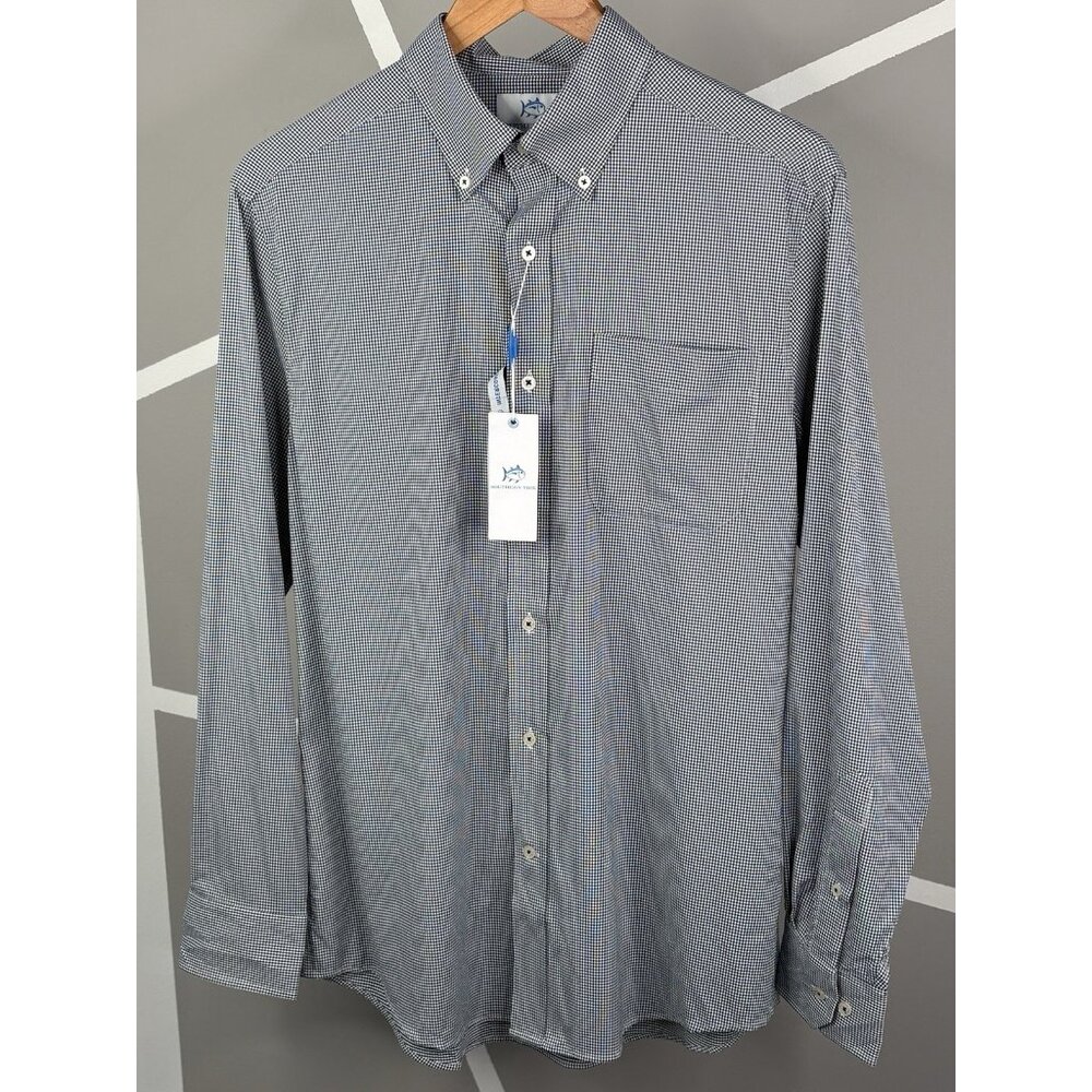 NWT Southern Tide Intercoastal Gameday Gingham Men’s M Button Down Shirt Navy